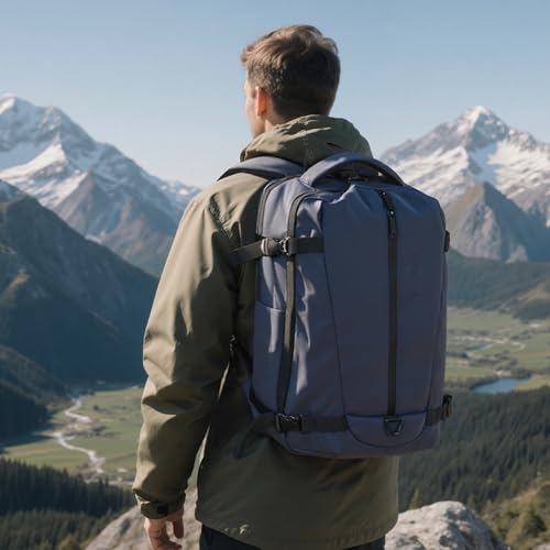 BAGOK Travel Backpack for Men and Women, Flight-Approved Carry-On Backpack with Laptop Compartment; Large-Capacity Personal Item for Business, Work, School, or Weekend Trips(Blue)