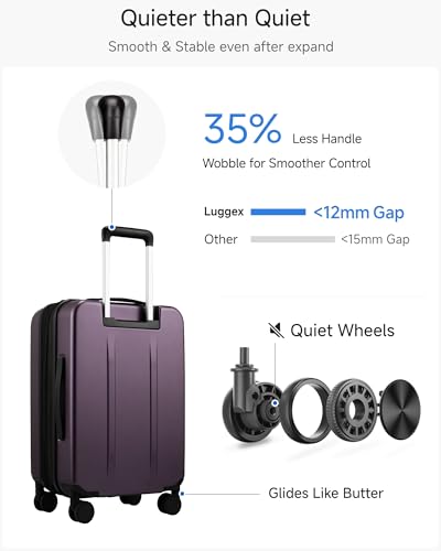 LUGGEX Carry On Luggage and 6 Set Travel Packing Cubes Bundle – Travel Essentials