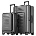 Coolife Luggage Sets Checked Suitcases - 2 Piece, Travel Carry on with Spinner Wheels, Expandable Hardside Large Suitcase with TSA Lock,20+29 Inch Grey