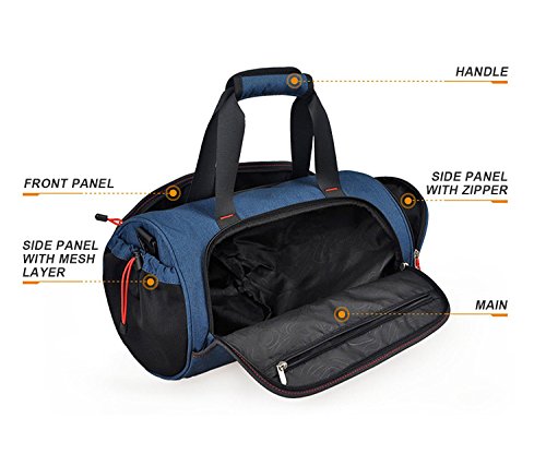 Cool NEW! Duffel Style Carry On Sports Travel Bag with Shoulder Strap, Zippered Compartments