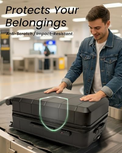 YOETEY 28 Inch Checked Luggage with Spinner Wheels, 106L Large Expandable Hardside Suitcase with TSA Lock, Durable ABS Hard Shell for Family Vacation and International Travel (28 in, Black)