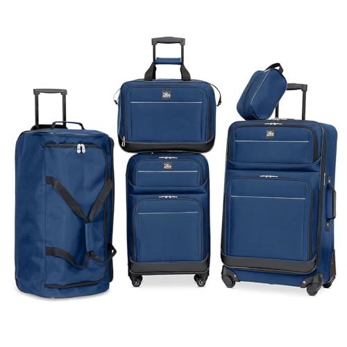 Skyway Luggage Seville 2.0 5-Piece SpinnerLuggage Set, Poseidon Blue
