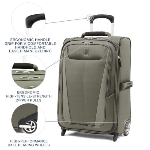 Travelpro Maxlite 5 Softside Expandable Upright 2 Wheel Carry-on Luggage, Lightweight, 21-Inch - Slate Green
