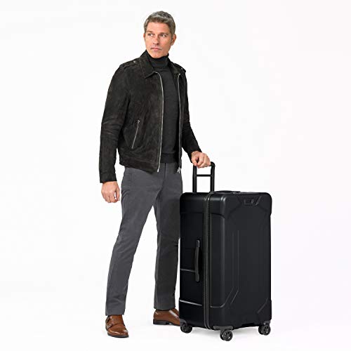 Briggs & Riley 32" Extra Large Trunk Spinner - Checked Luggage for Travel, Suitcases with Wheels, Hardside Rolling Bag for Men & Women, Self-Repairing Zipper - Torq Collection, Stealth Black