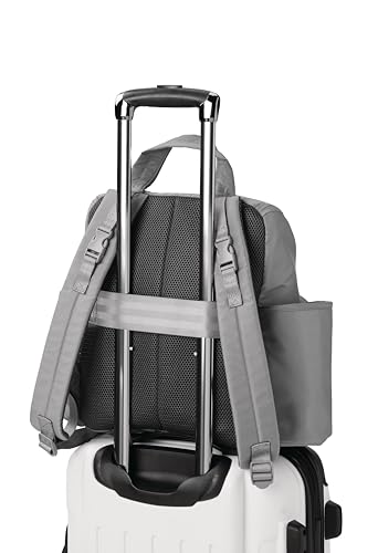 Skip Hop Diaper Bag Backpack with Portable Changing Pad Adjustable Pocket for 30 oz. Tumblers 9 Total Pockets Insulated Packing Cubes Luggage Sleeve & Stroller Straps Fits a 14” Laptop Forma Next Grey