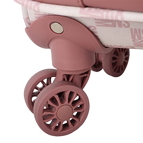 Steve Madden Designer Luggage Collection - Lightweight Softside Expandable Suitcase for Men & Women - Durable 20 Inch Carry On Bag with 4-Rolling Spinner Wheels (Chalet Pink, 20in)