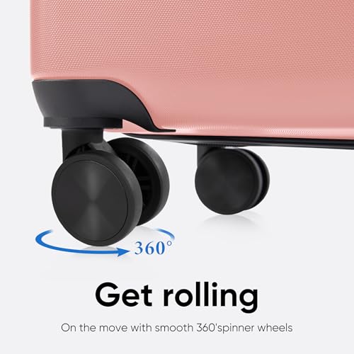 OLIXIS 28 Inch Luggage, Hardside Checked Suitcase with Spinner Wheels, Lightweight ABS Hard Shell Travel Luggage, TSA Approved Lock, Expandable Large Suitcase for Business & Travel–Pink
