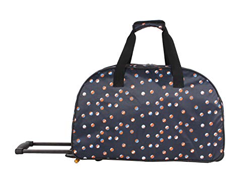 LUCAS Designer Carry On Luggage Collection - Lightweight Pattern 22 Inch Duffel Bag- Weekender Overnight Business Travel Suitcase with 2- Rolling Spinner Wheels (Spot-Light)
