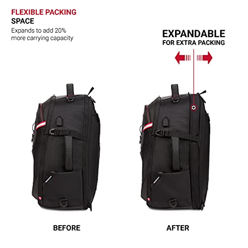 SwissGear 3766 Extra Large 48L Travel Backpack with USB Charging Port, Built-in RFID, Fits 16 Inch Laptop