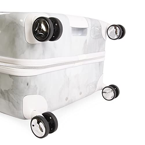 BEBE Lilah 2 Piece Set Suitcase With Spinner Wheels Luggage Set, Grey Marble