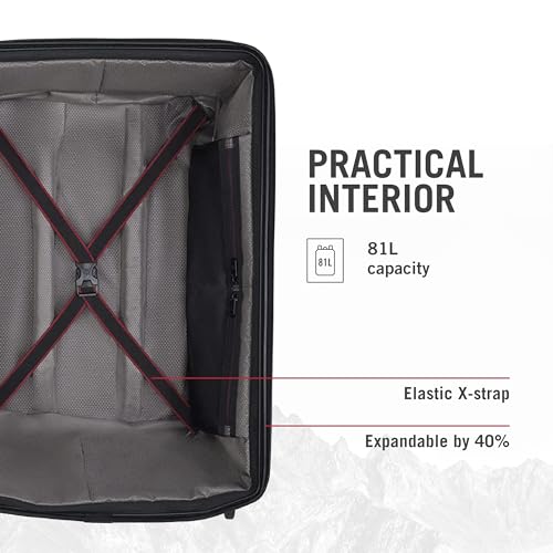 Victorinox Spectra 3.0 Expandable Medium Case - Modern Hardside Luggage - Rolling Suitcase with Spinner Wheels - Holds Travel Accessories - 81 Liters, Black