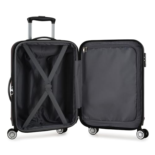 Elite Luggage Expandable Hardside Spinner Luggage,TSA Lock, Burgundy, 3-Piece