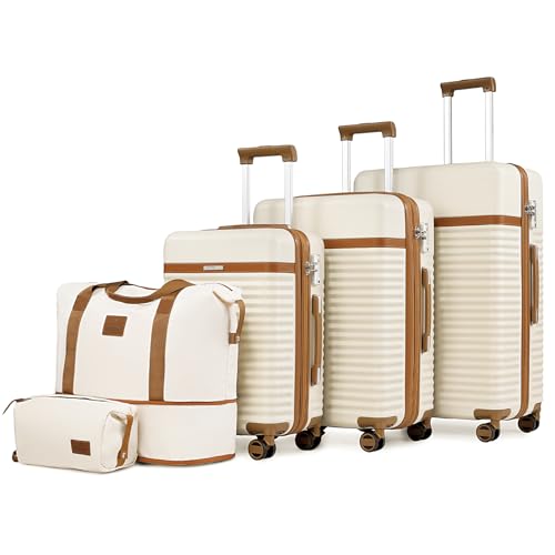 Joyway Luggage Set 5 Piece, Expandable Hardside Carry On Suitcase with Spinner Wheel and TSA Lock for Lightweight Travel