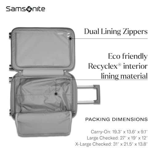 Samsonite UpLIFT X-Large Checked Hardside Luggage with Spinner Wheels - Airline-Approved, TSA Lock, Adjustable Handle System - Polycarbonate Hard Suitcase for Ultra Lightweight Travel - Silver Shimmer