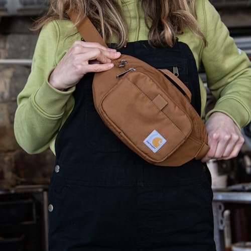 Carhartt Classic Adjustable Sling Bag, Durable, 600-Denier Water Resistant Hip Pack, Essential Waist Pack (Carhartt Brown)