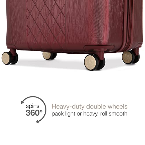Badgley Mischka Diana Expandable Chic 3-Piece Luggage Set with Spinner Wheels - Burgundy