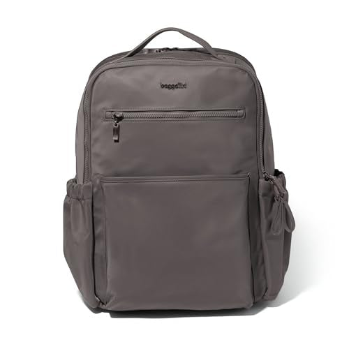 Baggallini Tribeca Expandable Laptop Backpack - 15"x11" Lightweight RFID Computer Bag for Work & Travel with Luggage Sleeve