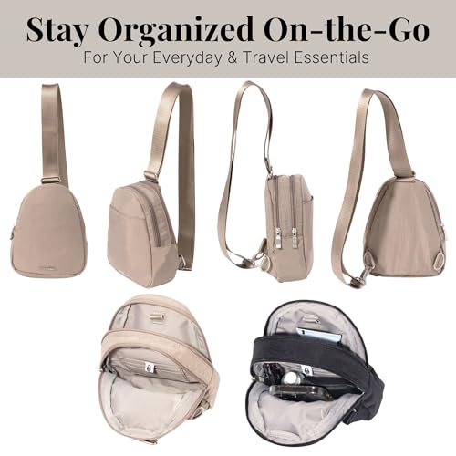 Baggallini Double Zip Mini Sling, Moonrock