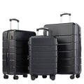 OLIXIS 3-Piece Luggage Set, Carry On Suitcases with Spinner Wheels, Expandable Travel Luggage with TSA Approved Lock & ABS Hard Shell, Black, 20/24/28 Inch