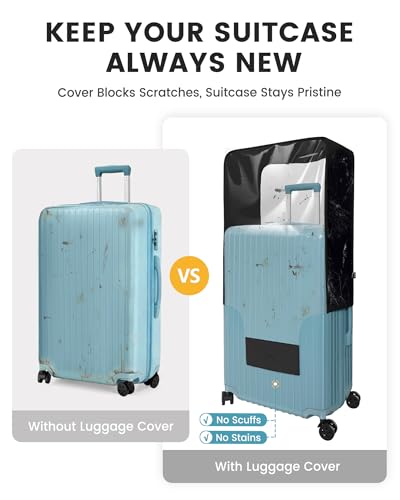 Travelkin Clear Luggage Cover Protectors For Suitcase Transparent TPU Suitcase Cover Protector Fit 18-32 Inch Luggage
