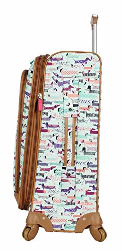 Lily Bloom Luggage 24" Expandable Design Pattern Suitcase With Spinner Wheels For Woman (24in, Totally Paw Some)