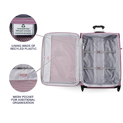 Travelpro Maxlite 5 Softside Expandable Luggage with 4 Spinner Wheels, Lightweight Suitcase, Men and Women, Orchid Pink Purple, Checked-Large 29-Inch