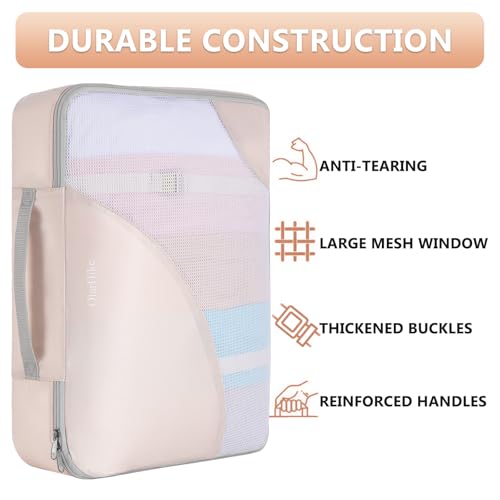 8 Set Packing Cubes for Travel, Gifts for Women Mom,Anti-Tearing Suitcase Organizer for Luggage with Shoe & Hanging Toiletry Bag,OlarHike Vacation Essentials & Accessories for Cruise Ship