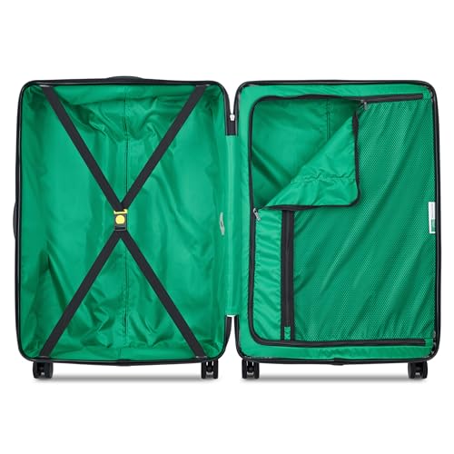 United Colors of Benetton Now! Hardside Luggage with Spinner Wheels, Green, Checked-Large 27 Inch