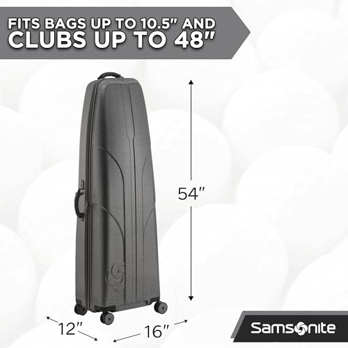 Samsonite Tour Deluxe Golf Hard Case Golf Travel Bag, Lightweight & Durable ABS Shell, 360 Degree Multi-Directional Wheels