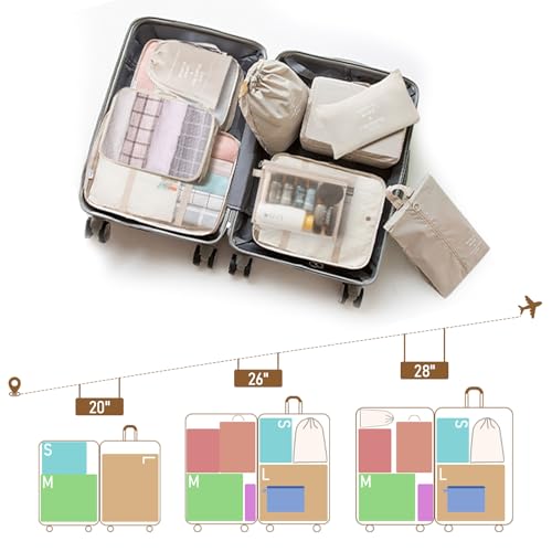 Packing Cubes for Travel-10 Set Luggage Organizer Bags for Family, Mesh Breathable Packing Cubes for Suitcases Durable Travel Essentials Bags Set