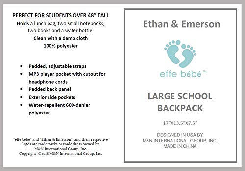 effe bebe Ethan & Emerson School Backpack, Pink Bull Dog (Large)