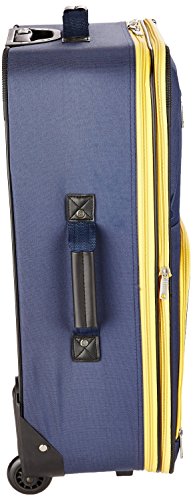 Rockland Fashion Softside 4 Piece Luggage Set, Expandable, (14" Tote/19"/24"/28"), Navy