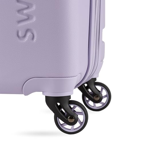 SwissGear 7366 Signature Hardside Expandable Luggage with Spinner Wheels, TSA Lock, Cup-Holder, Evening Haze, 3-Piece Set (19/23/27)