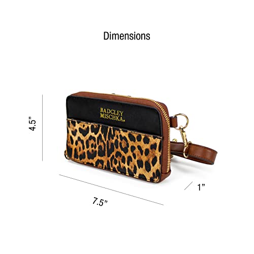 Badgley Mischka Leopard Vegan Leather Belt Bag Pouch | Travel Crossbody Sling Bag | Fanny Pack