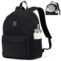 Hanke Travel Backpack for Women Men, 15.6 Inch Laptop College Backpack, Lightweight Small Computer Bookbag, Water-Resistant Casual Daypack, Black