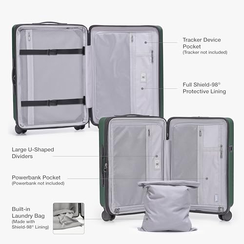 Traveler's Choice Markham Hardside Expandable Luggage with Hinomoto Spinner Wheels, 26-Inch Medium, Green