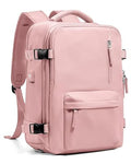 Farmer&Donkey Travel Backpack for Women Men, Waterproof Airlines Approved Carry On Backpack 15.6 Inch Laptop Backpack with USB Charging Port for Computer Bookbag for Business, School, Work (Pink)