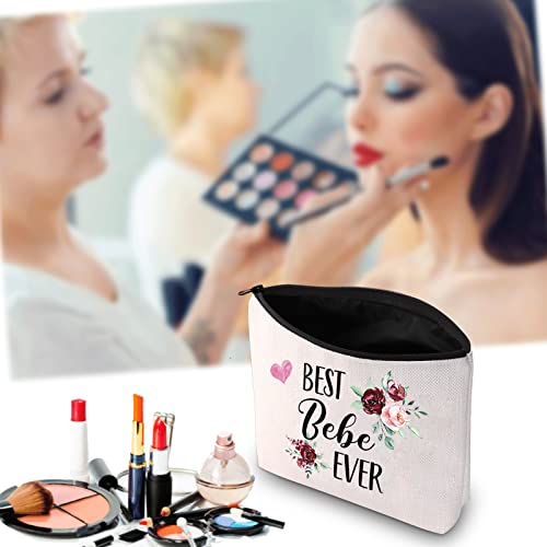 Bebe Gifts Best Bebe Ever Makeup Bag Mother's Day Gift For Mom Grandma Grandmother (Best Bebe Ever Bag)