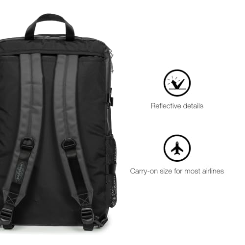 EASTPAK Travelpack – 42L Cabin-Size Duffel Backpack with Dual Compartments, 17" Laptop Sleeve, Vegan Design & Adjustable Straps, Tarp Black