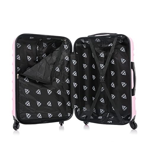InUSA ENDURANCE Luggage with Spinner Wheels | Durable Lightweight Hardshell Suitcase, Spacious Travel Bag with Handle and Trolley | 20-Inch Carry On Small Luggage | Pink
