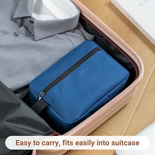 Elviros Travel Toiletry Bag for Women and Men,Lightweight Makeup Bag Hanging Dopp Kit with Shaving Compartment Cosmetic Organizer Small Tool Bag Travel Essentials,Gifts for Men(Navy Blue)