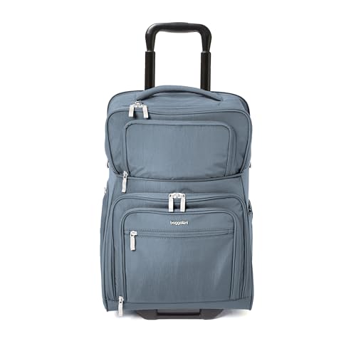 Baggallini Expandable Underseat Carry-On - Lightweight Travel Luggage Carry On Weekender with Wheels