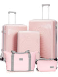 CONCEPTEN Luggage Sets 5 Piece,Lightweight,Impact-Resistant,Wear-Resistant Suitcases with Wheels, Hardshell Suitcase Set with Spinner Wheels, PP Carry on Luggage Set with TSA Lock, Travel Luggage