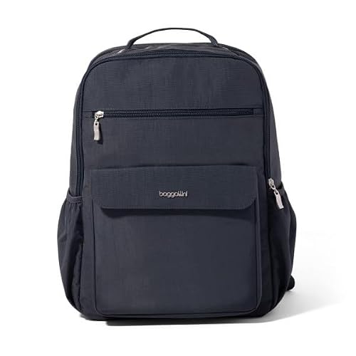 Baggallini Everyday Laptop Backpack - 11x15.5 Lightweight Water-Repellent Nylon Travel Bag w/Padded Laptop Sleeve & RFID