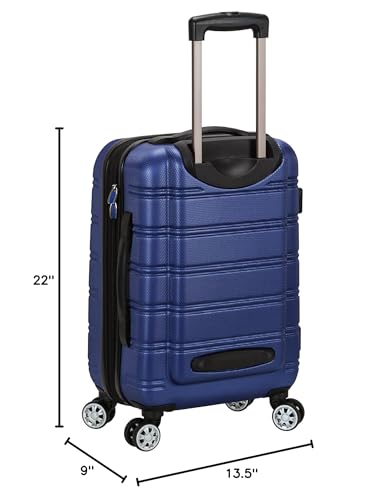 Rockland Melbourne Hardside Expandable Spinner Wheel Luggage, Blue, Carry-On 20-Inch