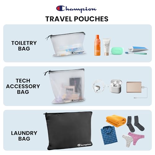 Champion Packing Cubes for Travel – 6 pc Packing Cubes Set for Suitcases, Space-Saving Packing Organizers