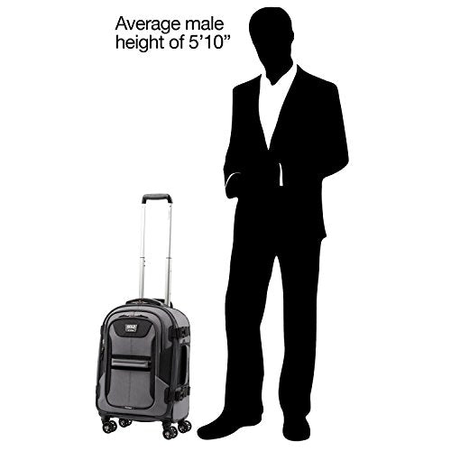 Travelpro Bold Softside Expandable Carry on Spinner Luggage, Carry on 21-Inch, Grey/Black