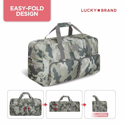 Lucky Travel Duffel Bags 65L, Gym Bag, Travel Bag & Large Duffle Bag for Men, Foldable Overnight Weekender Bags for Women & Men with Adjustable Shoulder Strap, Camo