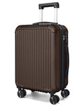 LIGHT FLIGHT Carry On Luggage 22x14x9 Airline Approved, Durable Hard Shell Carry On Suitcases with Wheels, Expandable Hardside Lightweight Travel Luggage with TSA Lock, Coffee Brown