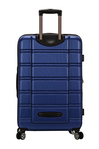 Rockland Melbourne Hardside Expandable Spinner Wheel Luggage, Checked Large 28", Blue